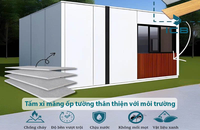 Tấm xi măng ốp tường ngoài trời thân thiện với môi trường