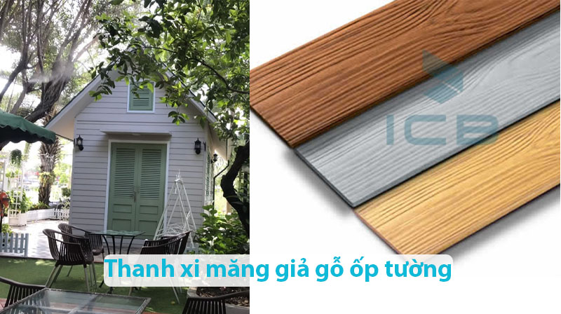 Thanh xi măng giả gỗ ốp tường siding